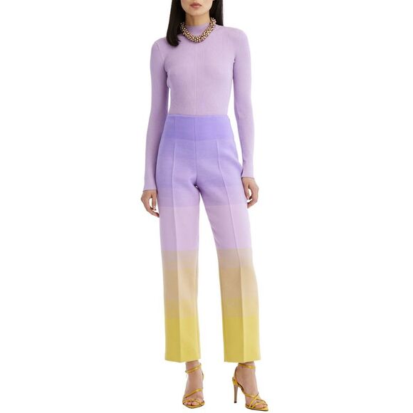 Oscar de la Renta Womens Ombre Wool Blend Pants 2 Iris/Ginger - NWT $2490 - Picture 1 of 5